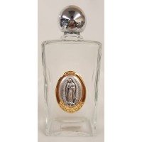 2-pk Guadalupe Large Glass Holy Water Bottle, 5x2" - (Pack of 12) - (2 Pack)