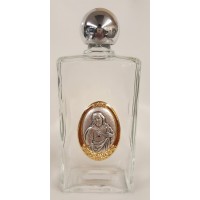 2-pk Sacred Heart of Jesus Large Glass Holy Water Bottle, 5x2" - (Pack of 12) - (2 Pack)
