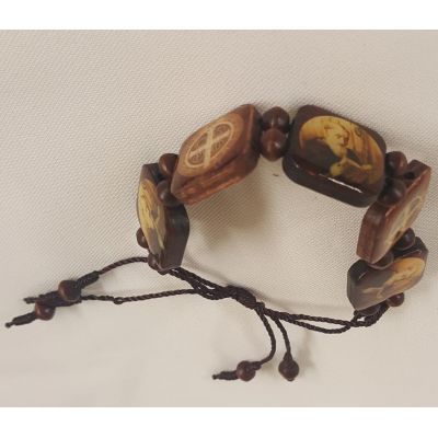 St. Benedict Bracelet, Dark Brown Wood Beads - (Pack of 12) -  - GV61361