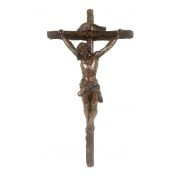 Crucifix, Lightly Hand-Painted, Cold Cast Bronze, 16"