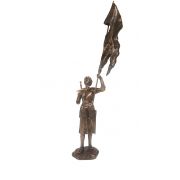 St. Joan of Arc, Lightly Hand-Painted, Cold Cast Bronze, 11"