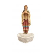 St. Kateri Tekakw/ a font, fully Painted color, Stands/hangs, 7.5"
