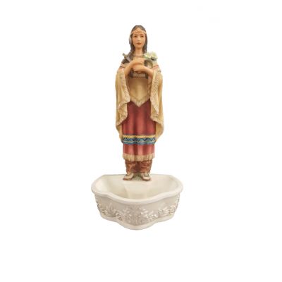 St. Kateri Tekakw/ a font, fully Painted color, Stands/hangs, 7.5" -  - SR-77270-C