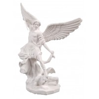 St. Michael, White, 8"