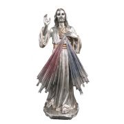 Divine Mercy, Pewter Style Finish, Golden Highlights, 12"