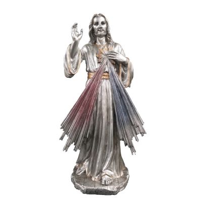 Divine Mercy, Pewter Style Finish, Golden Highlights, 12" -  - SR-75020-PE