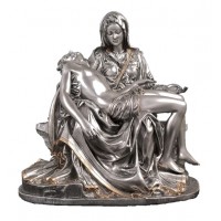 Pieta, Pewter Style Finish, Golden Highlights, 6.25"