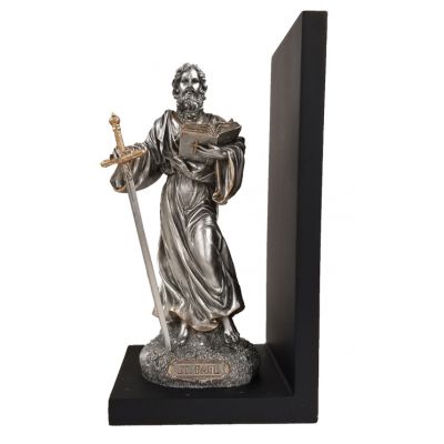St. Paul BOOKEND, Pewter Style Finish, Golden Highlights, 9.5" -  - SR-76621-PE
