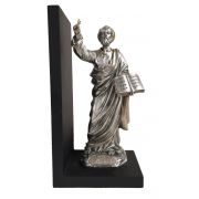 St. Peter Bookend, Pewter Style Finish, Golden Highlights, 9.5"