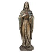 Immaculate Heart of Mary, Lightly Hand-Painted, Cold Cast Bronze, 10"