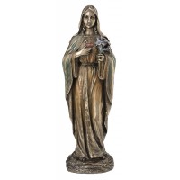 Immaculate Heart of Mary, Lightly Hand-Painted, Cold Cast Bronze, 10"
