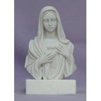 Immaculate Heart of Mary bust, white alabaster/resin, 5" Immaculate Heart of Mary bust, white alabaster/resin, 5"