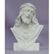 Sacred Heart of Jesus, white alabaster/resin, 5"