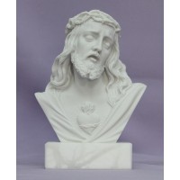 Sacred Heart of Jesus, white alabaster/resin, 5" Sacred Heart of Jesus, white alabaster/resin, 5"