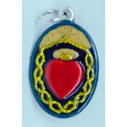 Sacred Heart of Jesus (HEART) Hand-Painted Medal, 1"x.5"