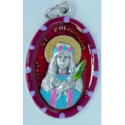 St. Philomena Hand-Painted Medal, 1"x.5"