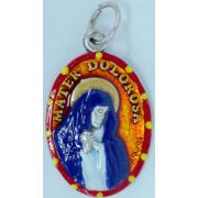 Mater Dolorosa "Our Lady of Sorrows" Hand-Painted Medal, 1"x.5"