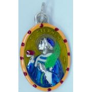 St. Stephen Hand-Painted Medal, 1"x.5"
