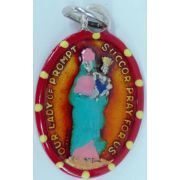 Our Lady of Prompt Succor Hand-Painted Medal, 1"x.5"