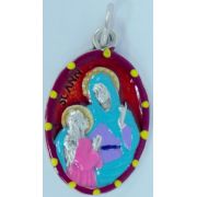 St. Ann Hand-Painted Medal, 1"x.5"