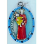St. Cayetano Hand-Painted Medal, 1"x.5"