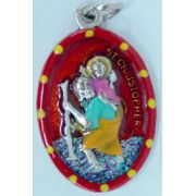 St. Christopher Hand-Painted Medal, 1"x.5"