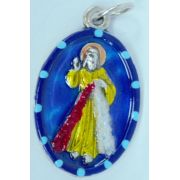 Divine Mercy Hand-Painted Medal, 1"x.5"