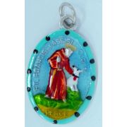 St. St. Francis Hand-Painted Medal, 1"x.5"