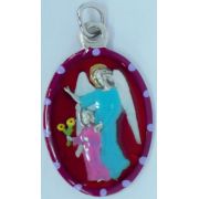 Guardian Angel Hand-Painted Medal, 1"x.5"