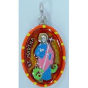 St. Martha Hand-Painted Medal, 1"x.5"
