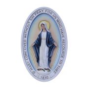 Miraculous Medal Plaque, Full Hand-Painted Color, 5x8"
