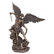 St. Michael, Cold Cast Bronze, Lightly Hand-Painted, 21"