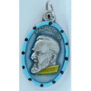 St. Padre Pio Hand-Painted Medal, 1"x.5"