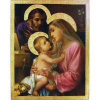 Holy Family by Simeone, Florentine Plaque, Gold Leaf, 13x16.5"