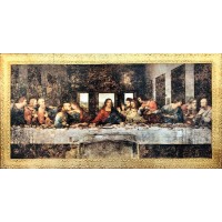 Last Supper by Da Vinci, Florentine Plaque, Gold Leaf, 18x10" Last Supper by Da Vinci, Florentine Plaque, Gold Leaf, 18x10"