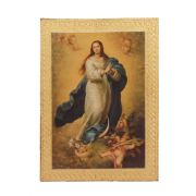 Immaculate Conception by Murillo, Florentine Plaque, 5x7"