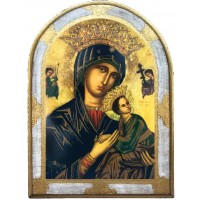 Perpetual Help, Florentine Print, Wood Plaque, 12x15.5" Perpetual Help, Florentine Print, Wood Plaque, 12x15.5"