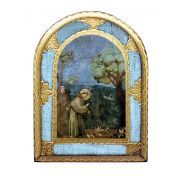 St. Francis with birds by Giotto, Florentine Plaque, 5.5x7.75"