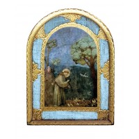 St. Francis with birds by Giotto, Florentine Plaque, 5.5x7.75" St. Francis with birds by Giotto, Florentine Plaque, 5.5x7.75"