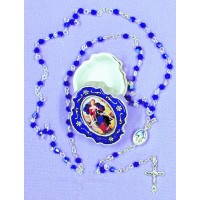 Our Lady Untier of Knots blue jewel rosary & box, blue enamel Our Lady Untier of Knots blue jewel rosary & box, blue enamel