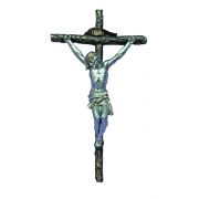 Crucifix, Cold Cast Bronze Cross, Pewter Style Corpus, 16"