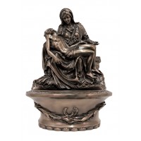Pieta Font, STAND/HANG, Cold Cast Bronze, 8"