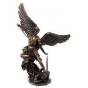 St. Michael, Cold-Cast Bronze, Lightly Hand-painted, 14.5"