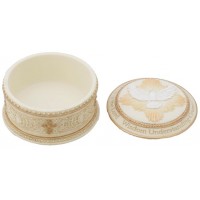 Holy Spirit keepsake box in lightly hand-painted pastels, 4" dia. Holy Spirit keepsake box in lightly hand-painted pastels, 4" dia.