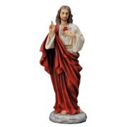 Sacred Heart of Jesus Figurine, fully hand-painted color, 8"