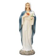 Immaculate Heart of Mary, fully hand-painted color, 8"