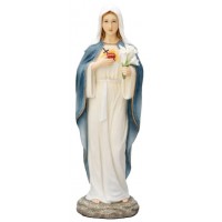 Immaculate Heart of Mary, fully hand-painted color, 8" Immaculate Heart of Mary, fully hand-painted color, 8"