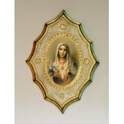 Immaculate Heart of Mary Florentine Plaque, 7.5x10.5inches