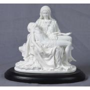 Pieta, White w/Black Wood Base, 5.75 Inch Statue