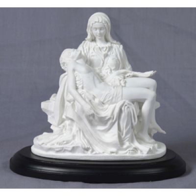 Pieta, White w/Black Wood Base, 5.75 Inch Statue -  - SR-75547-WB